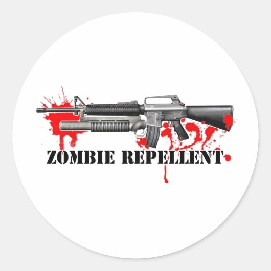 Zombie Repellent Ronde Sticker (Voorkant)