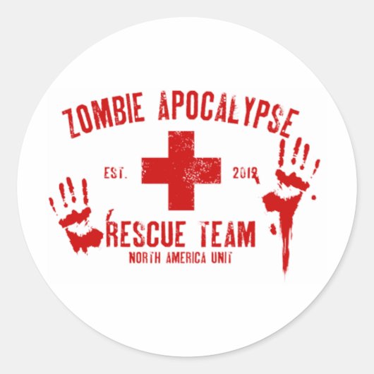 Zombie Rescue Team.png Ronde Sticker (Voorkant)