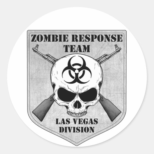 Zombie Respons Team: Las Vegas Division Ronde Sticker (Voorkant)