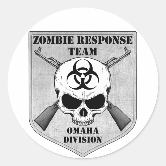 Zombie Respons Team: Omaha Division Ronde Sticker (Voorkant)
