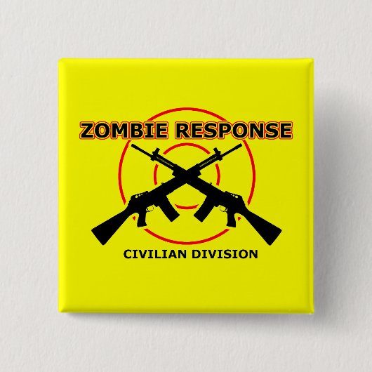 Zombie Response Funny Button Badge Humor (Voorkant)
