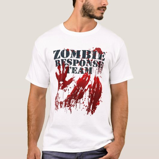 Zombie Response Team Blood Splatter Hands Bloody H T-shirt (Voorkant)