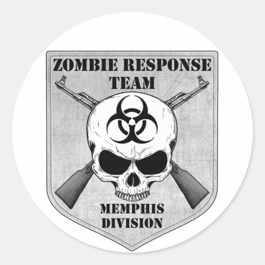Zombie Response Team: Memphis Division Ronde Sticker (Voorkant)