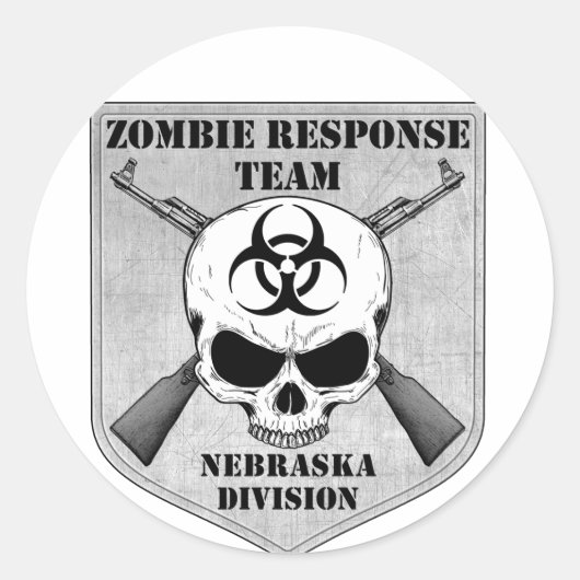 Zombie Response Team: Nebraska Division Ronde Sticker (Voorkant)