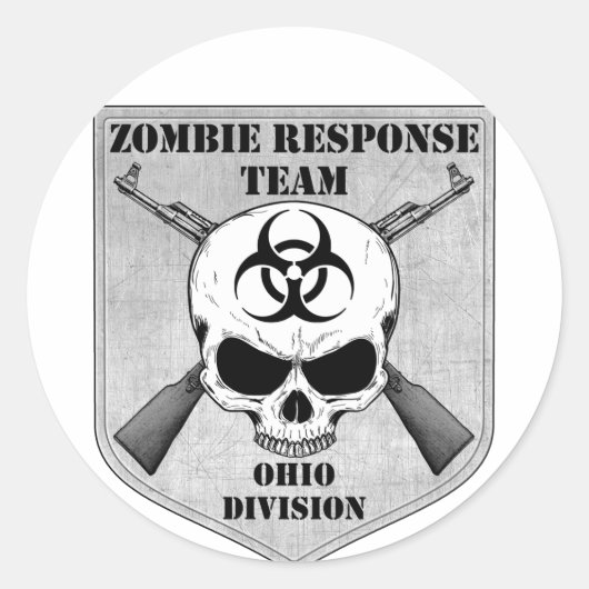 Zombie-responsteam: Afdeling Ohio Ronde Sticker (Voorkant)