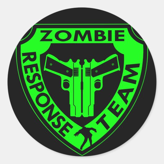 Zombie-responsteam Ronde Sticker (Voorkant)