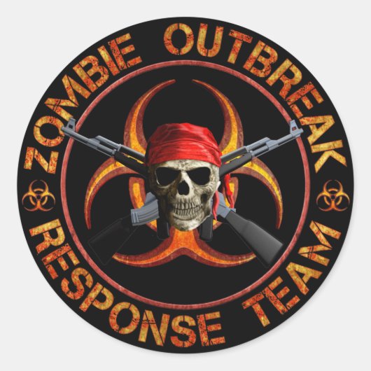Zombie-responsteam Ronde Sticker (Voorkant)