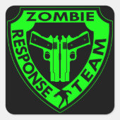 Zombie-responsteam Vierkante Sticker (Voorkant)