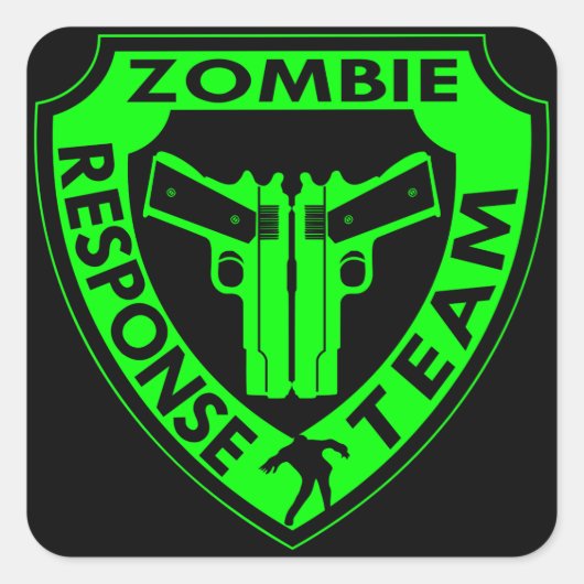 Zombie-responsteam Vierkante Sticker (Voorkant)