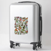 Zombie Retro Vrouwen Sticker (Koffer)