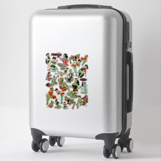 Zombie Retro Vrouwen Sticker (Koffer)