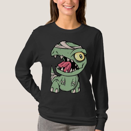 Zombie Rex Dinosaur  For Boys Mummy Halloween T-shirt (Voorkant)