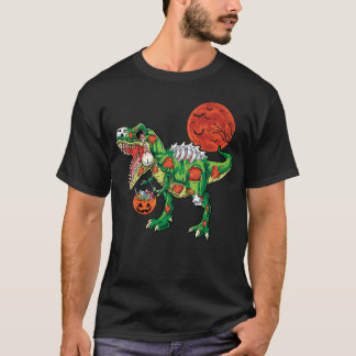 Zombie rex dinosaur skeleton Halloween Kids costum T-shirt