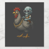 Zombie Rider Chicken - Crazy Coffee Mok Wijn Etiket (Enkel label)