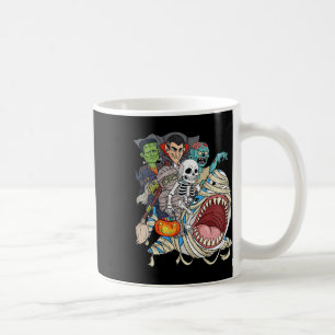 Zombie Rijden Mummy Shark Vampire Halloween Pumpki Koffiemok