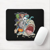 Zombie Rijden Mummy Shark Vampire Halloween Pumpki Muismat (Met muis)
