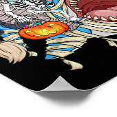 Zombie Rijden Mummy Shark Vampire Halloween Pumpki Poster (Hoek)