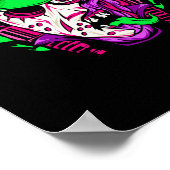 Zombie Rijder Neon Horror Biker Design Poster (Hoek)