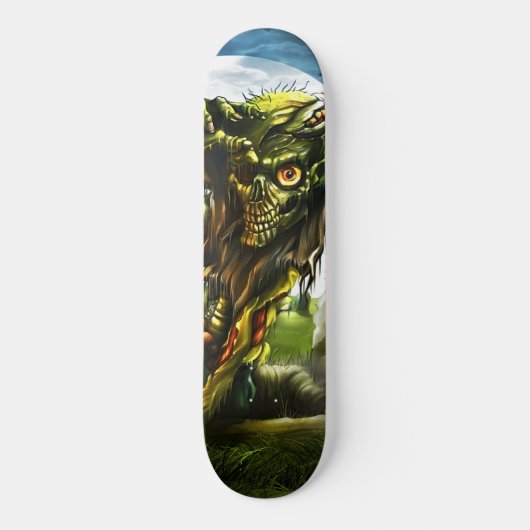 Zombie rijzende volle maan kerkhof persoonlijk skateboard (Voorkant)