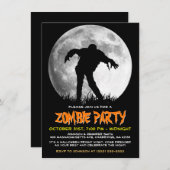 Zombie Rises Apocalypse Party Volle Maan Halloween Kaart (Voorkant / Achterkant)