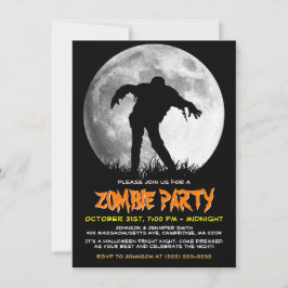 Zombie Rises Apocalypse Party Volle Maan Halloween Kaart