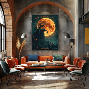 Zombie Rising Halloween met Volle Maan & Grafveld Poster