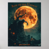 Zombie Rising Halloween met Volle Maan & Grafveld Poster (Voorkant)