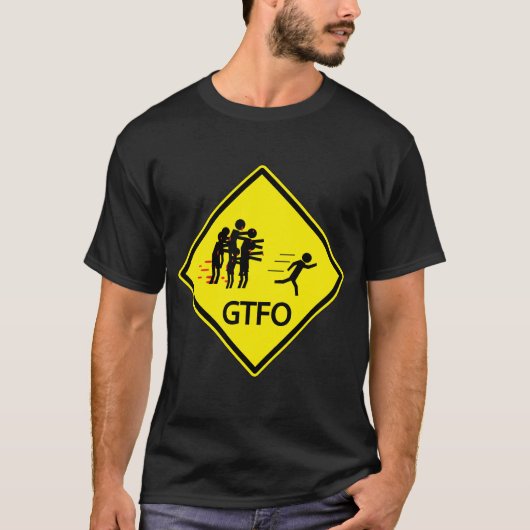 Zombie Road Sign - GTFO T-shirt (Voorkant)