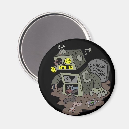 Zombie Robot Button Magneet (Voorkant / Achterkant)