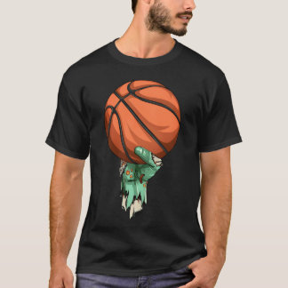 Zombie Rock Hand Holding Basketball Halloween frie T-shirt