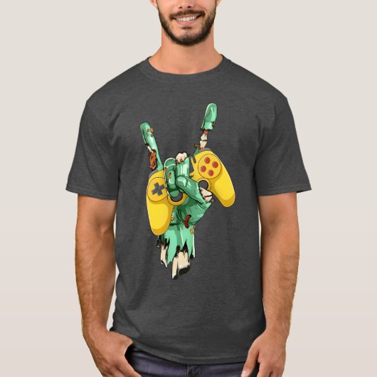 Zombie Rock Hand Holding Gaming Controller boy T-shirt (Voorkant)