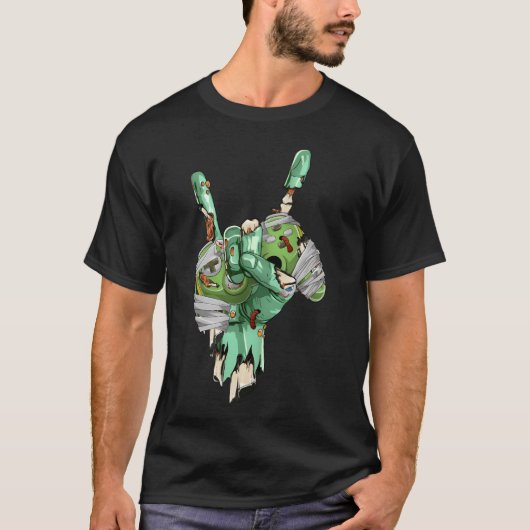 Zombie Rock Hand vasthoudend Mummy Gamecontroller T-shirt (Voorkant)