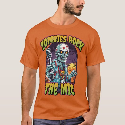 Zombie Rockhe Mic For Rockstars Music Zombie famil T-shirt (Voorkant)