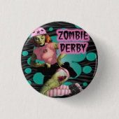 Zombie Roller Derby Girl Ronde Button 3,2 Cm (Voorkant)