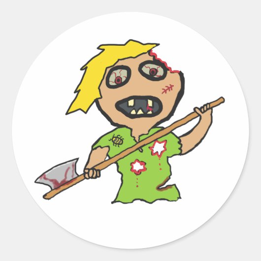 Zombie Ronde Sticker (Voorkant)