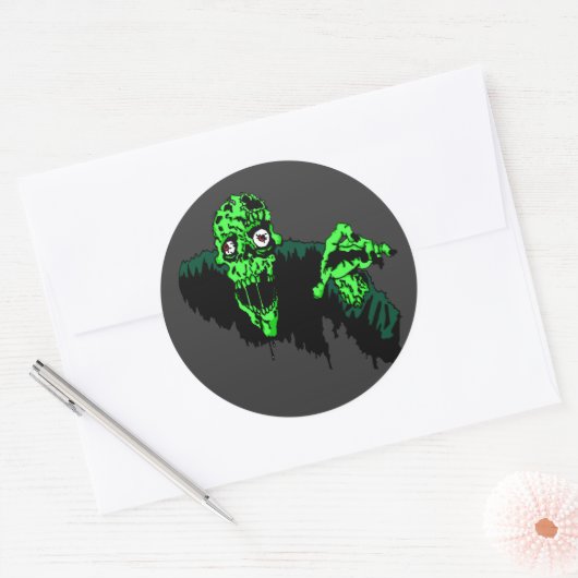 Zombie Ronde Sticker (Envelop)