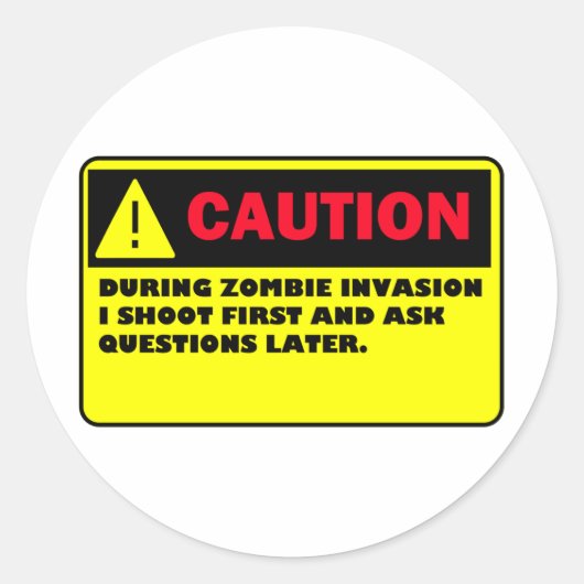 ZOMBIE RONDE STICKER (Voorkant)