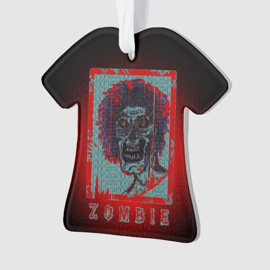Zombie-Rood en blauw Ornament (voorkant)