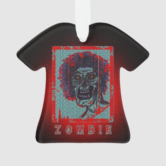 Zombie-Rood en blauw Ornament (achterkant)