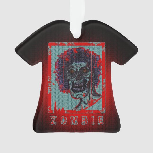 Zombie-Rood en blauw Ornament (voorkant)