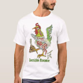 Zombie Rooster Chicken Halloween Art T-shirt (Voorkant)