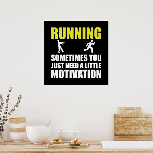 Zombie Running Motivation Poster (Keuken)