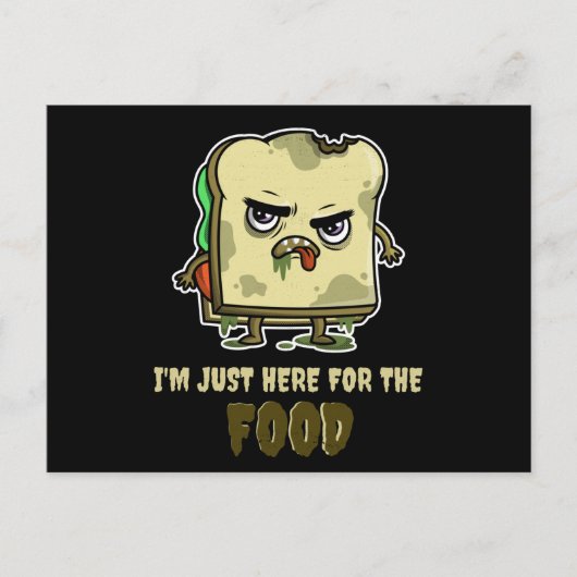 Zombie Sandwich Toast Funny Halloween Kawaii Briefkaart (Voorkant)