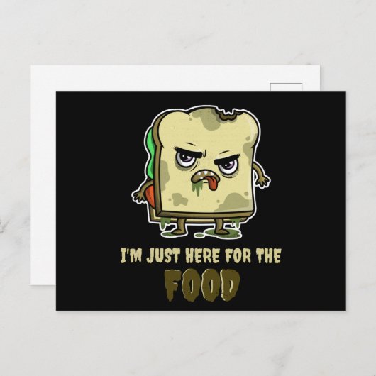 Zombie Sandwich Toast Grappige Halloween Kawaii Briefkaart (Voorkant / Achterkant)