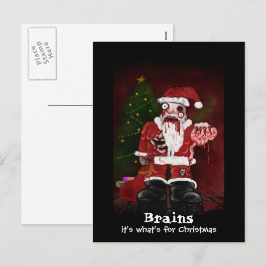 Zombie Santa Briefkaart (Voorkant / Achterkant)