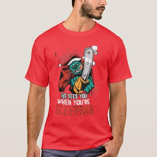 Zombie Santa Chainsaw Horror Movie Lover Gift boy T-shirt (Voorkant)