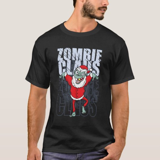 Zombie Santa Claus Seasons Eatings Funny Kerstmis T-shirt (Voorkant)