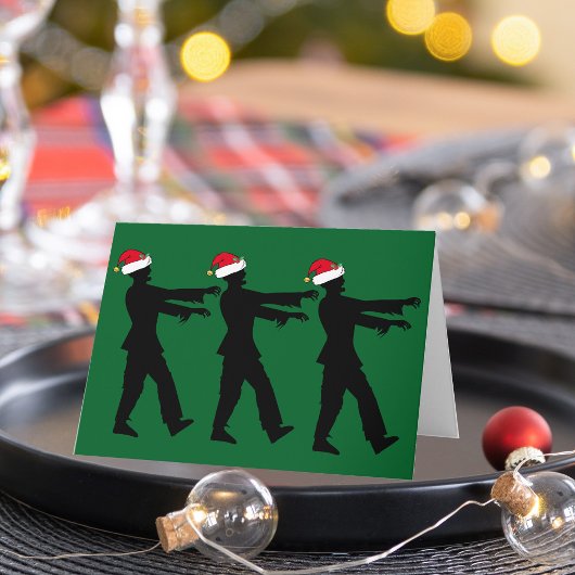 Zombie Santa Funny Green Kerstmis Humor Feestdagen Kaart