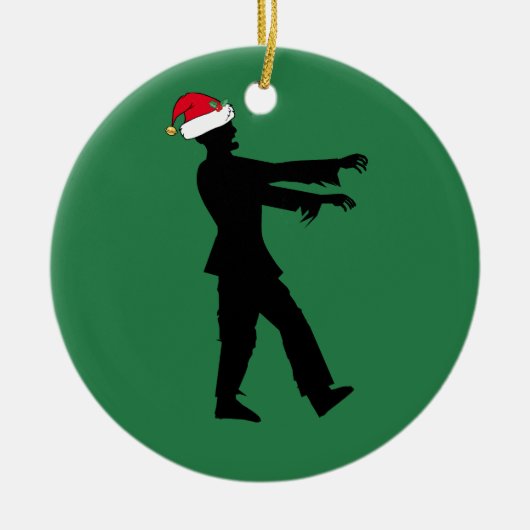 Zombie Santa Funny Kerstmis Keramisch Ornament (Voorkant)