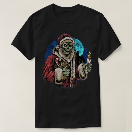 Zombie Santa Funny Sarcastic Ugly Kerstmis T-shirt (Design voorkant)